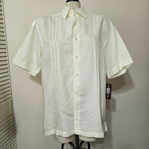 Cubavera Cream Short Sleeve Buttoned Shirt